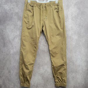Express Men's Tan Drawstring Pants Size M